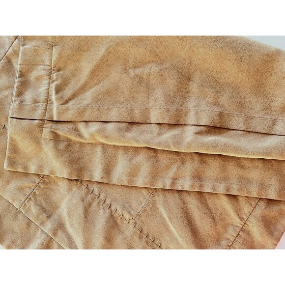 Pair POTTERY BARN Pillow Shams Standard Size Ultra Suede Patchwork Tan Western - Picture 15 of 16